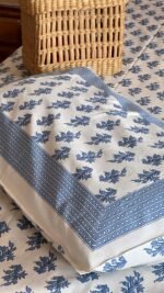 Blue Motif King Size Cotton Bedsheet