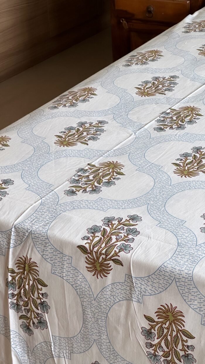 Handblocked Motifs Cotton Bedsheet - Image 2