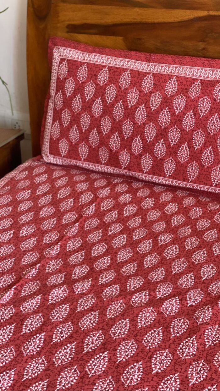 Sanganeri Printed King Size Bedsheet - Image 2