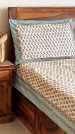 Phool Bagh Ivory Base Cotton Bedsheet - Image 5
