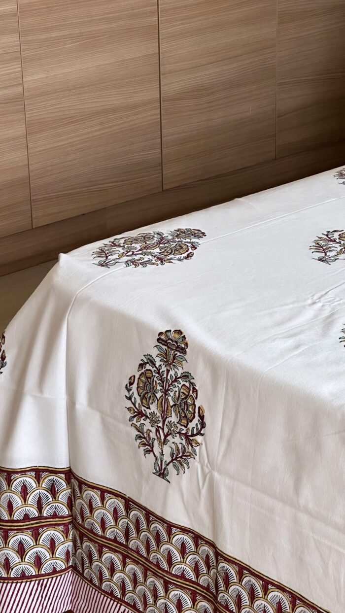 c0304710-18e2-415b-b2ed-ea88470c7991 Tale of Motifs Handblocked Super King Size Bedsheet - Image 6