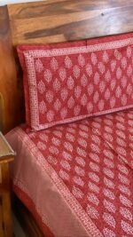 Sanganeri Printed King Size Bedsheet - Image 3