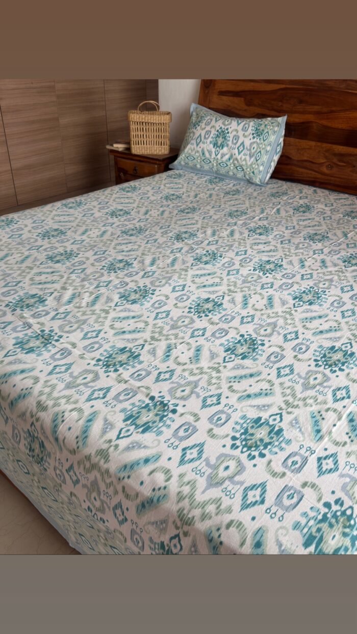 Ikkat King Size Cotton Bedsheet - Image 5