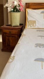 Gaj Angan Handblocked Super King Size Bedsheet - Image 5