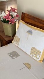Gaj Angan Handblocked Super King Size Bedsheet - Image 4