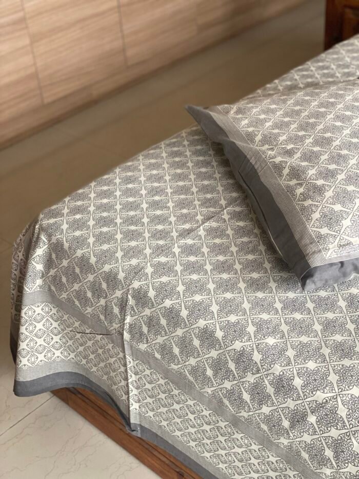 Grey Cotton Bedsheet - Image 2