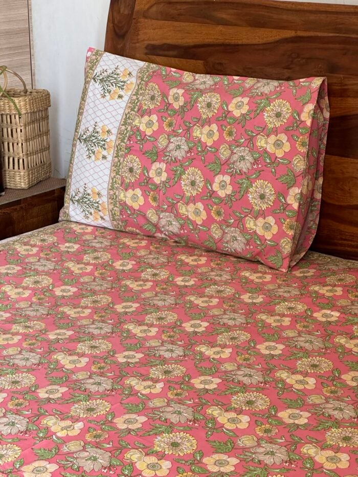 img_3224 Gulmohar Cotton Bedsheet - Image 1