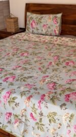 Quilted Reversible King Size Cotton Bedcover - Image 2