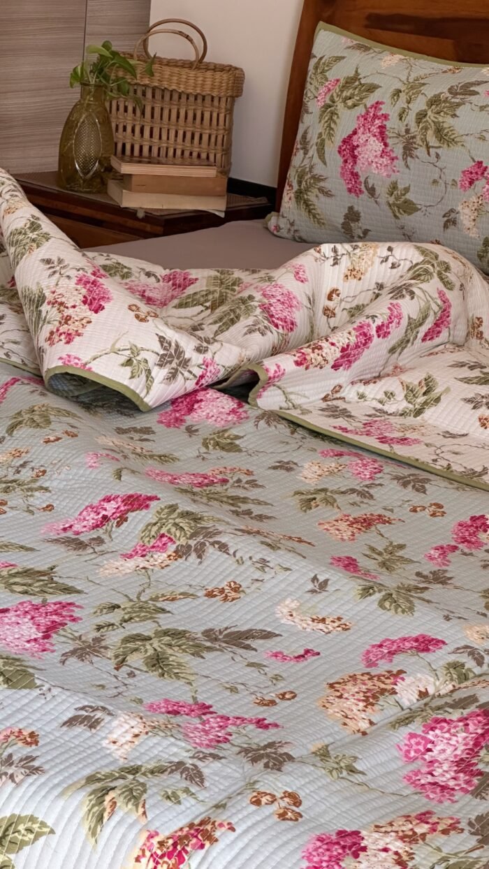 Quilted Reversible King Size Cotton Bedcover - Image 4