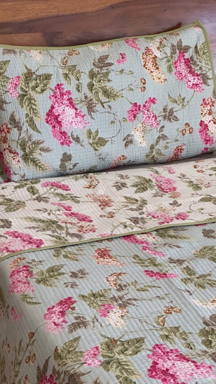 Quilted Reversible King Size Cotton Bedcover - Image 6