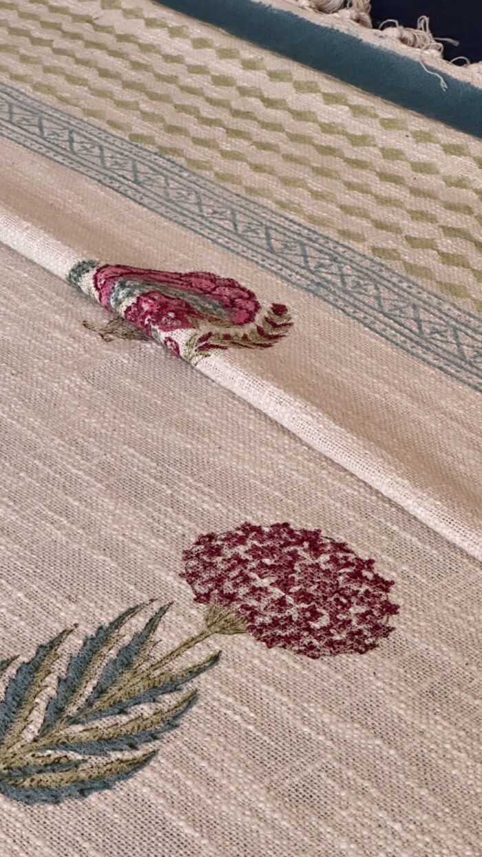 3bb3a593-98b6-4694-a699-9e3b6ea0e8b0 Falak Handwoven Super king Size Handblocked Bedcover - Image 3
