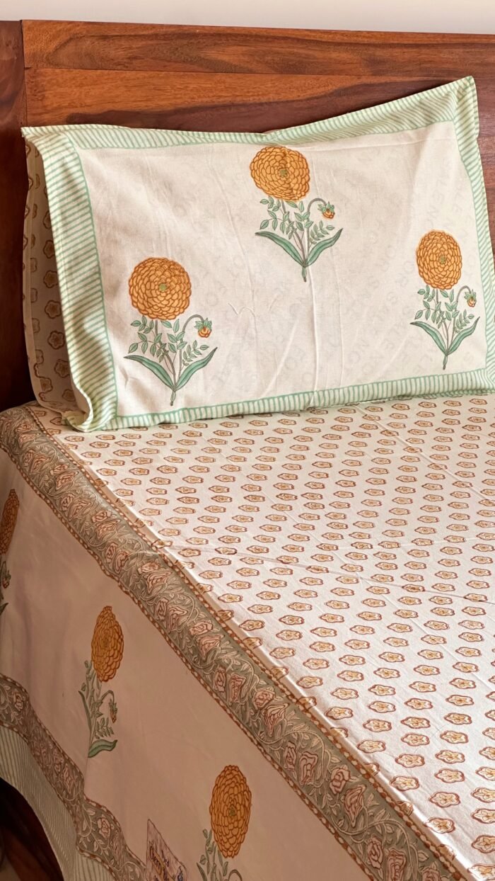 Marigold Super King Size Bedsheet - Image 7