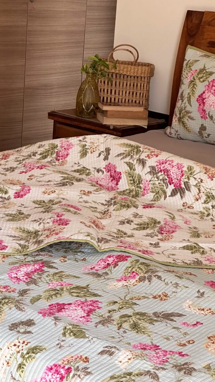 Quilted Reversible King Size Cotton Bedcover - Image 3