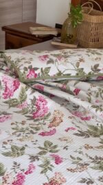 Quilted Reversible Cotton Double Bed Bedcover - Image 2