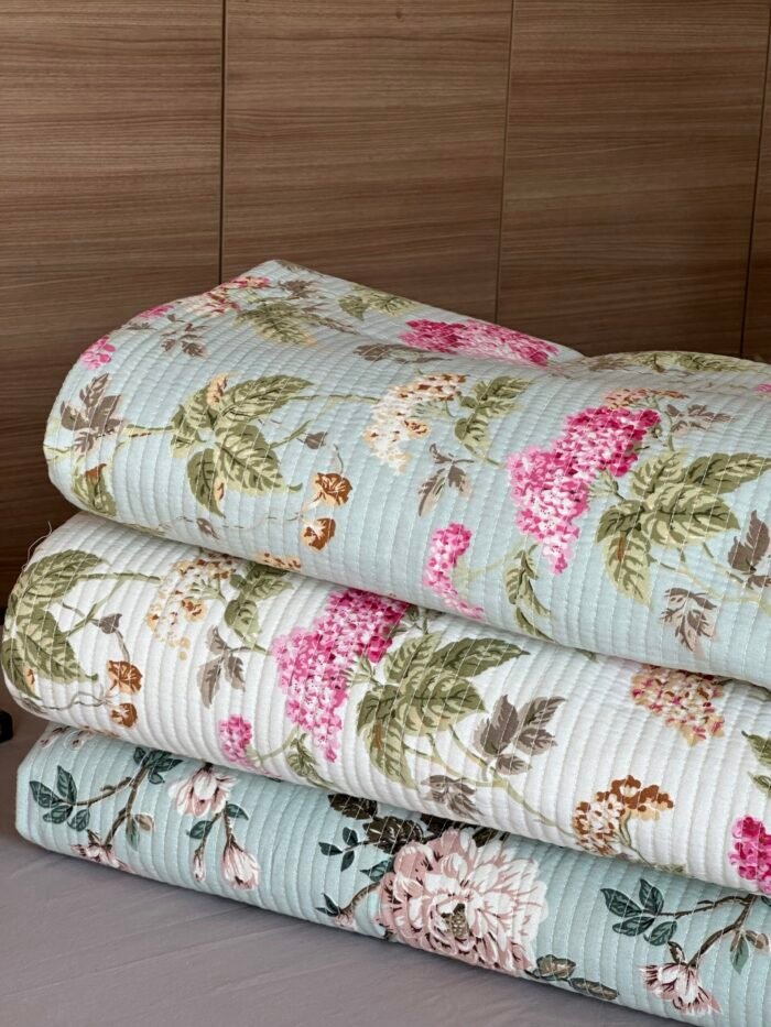 Quilted Reversible Cotton Double Bed Bedcover - Image 6