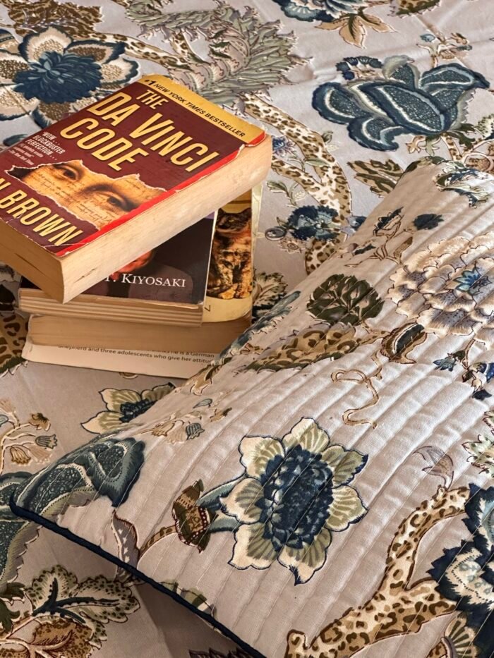 Neela Floral Cotton Diwan Set-8 Piece Set - Image 2