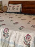 Falak Handwoven Super king Size Handblocked Bedcover