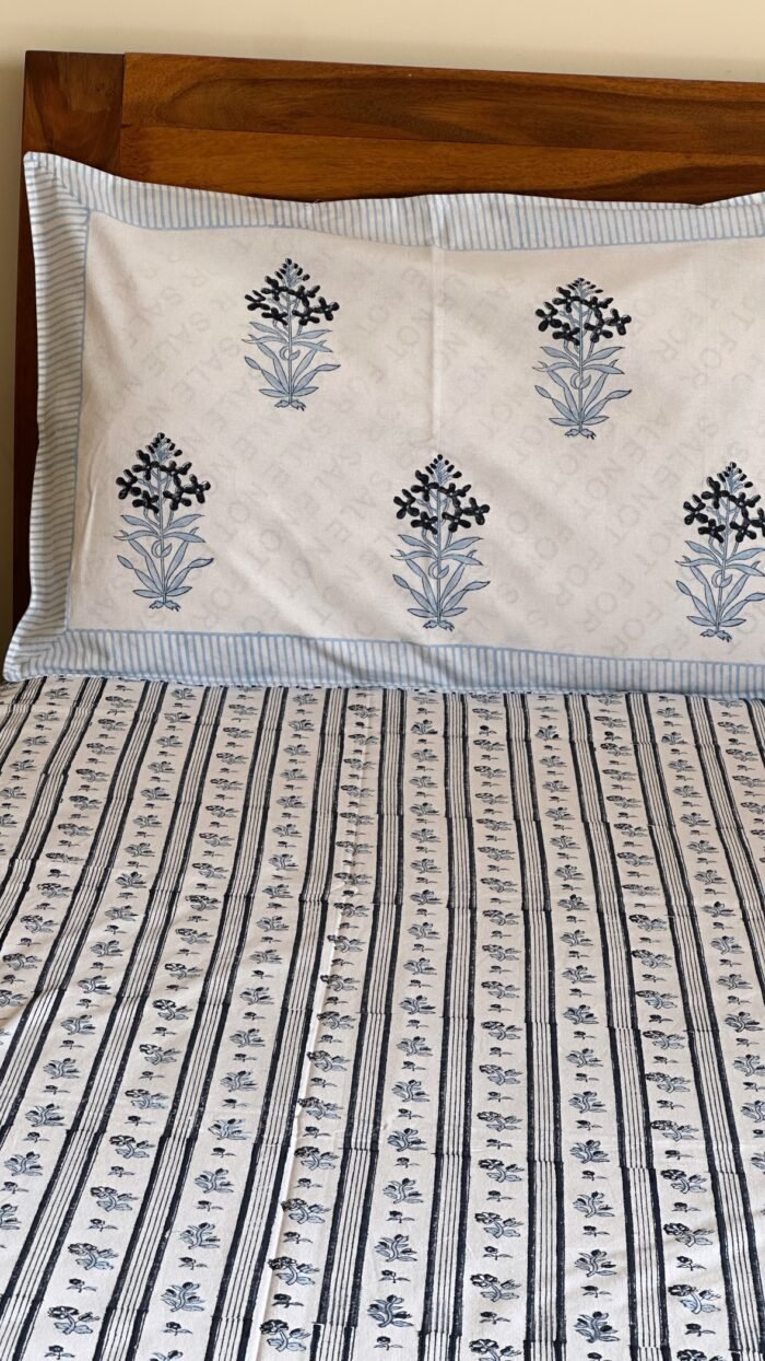 Saba Handblocked King Size Cotton Bedsheet - Image 7
