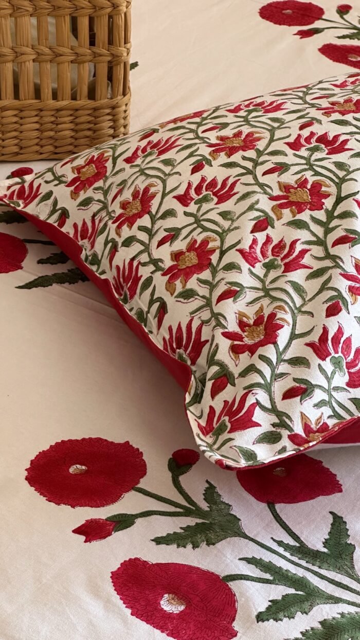 Gulbano Handblocked King Size Bedsheet - Image 3