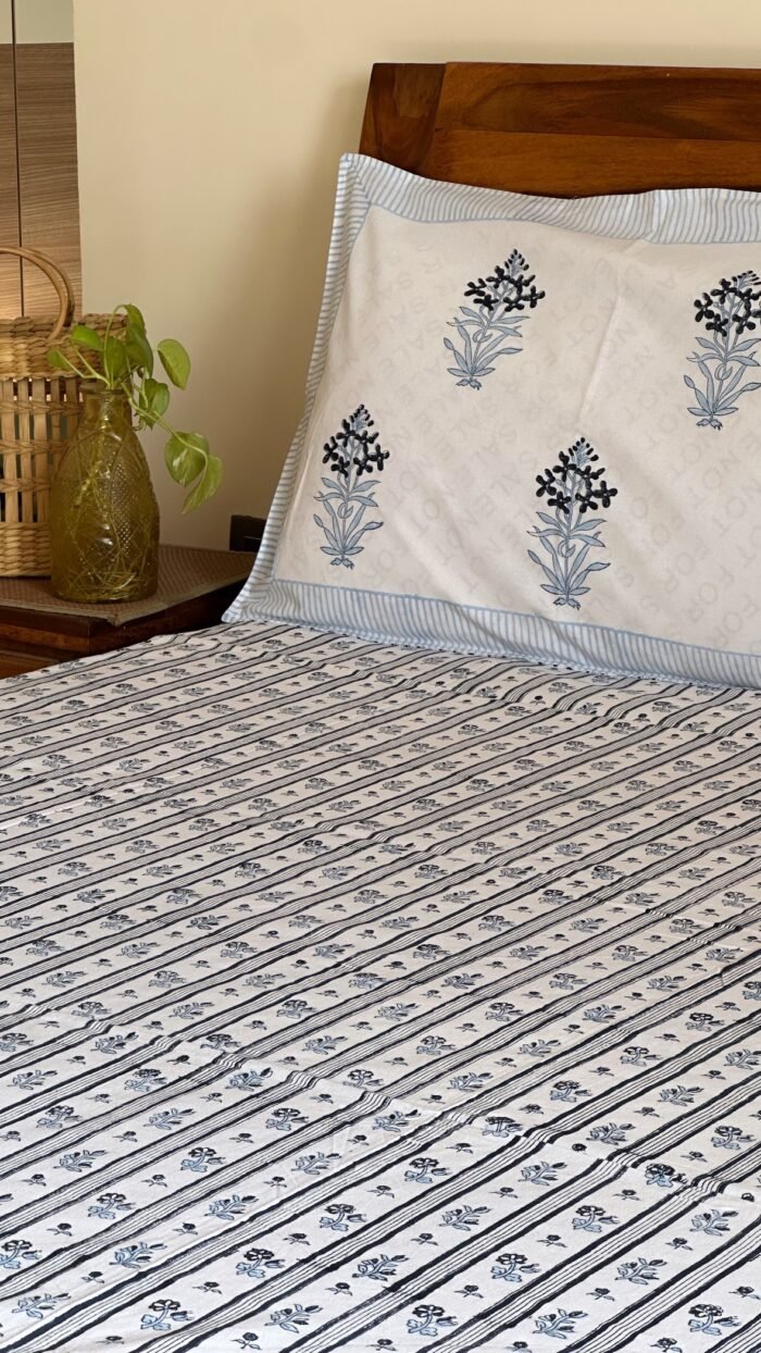Saba Handblocked King Size Cotton Bedsheet - Image 4