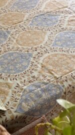 Sunehara Jaal Handblocked Super King Size Bedsheet - Image 4