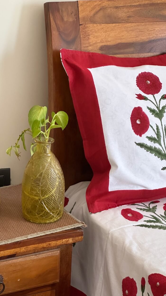 Gulbano Handblocked King Size Bedsheet - Image 7