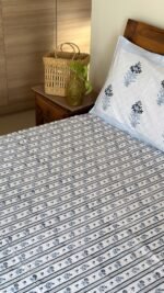 Saba Handblocked King Size Cotton Bedsheet