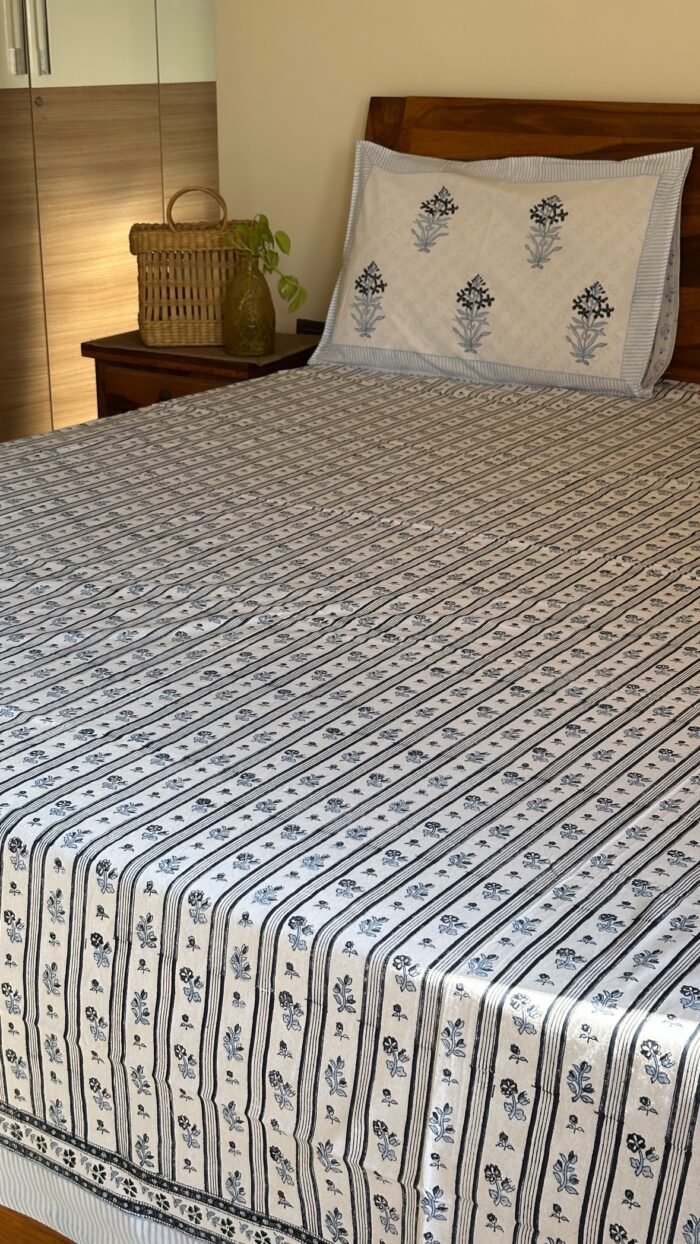 Saba Handblocked King Size Cotton Bedsheet - Image 3