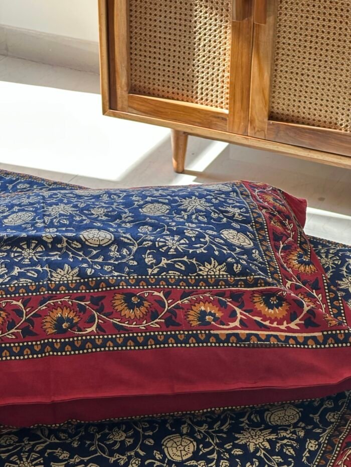 Kalamkari Super King Size Cotton Bedsheet - Image 2