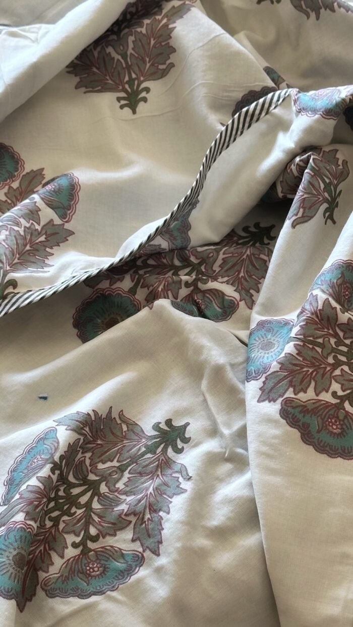 Handblocked Mul Cotton Dohar Single (Pair) - Image 5