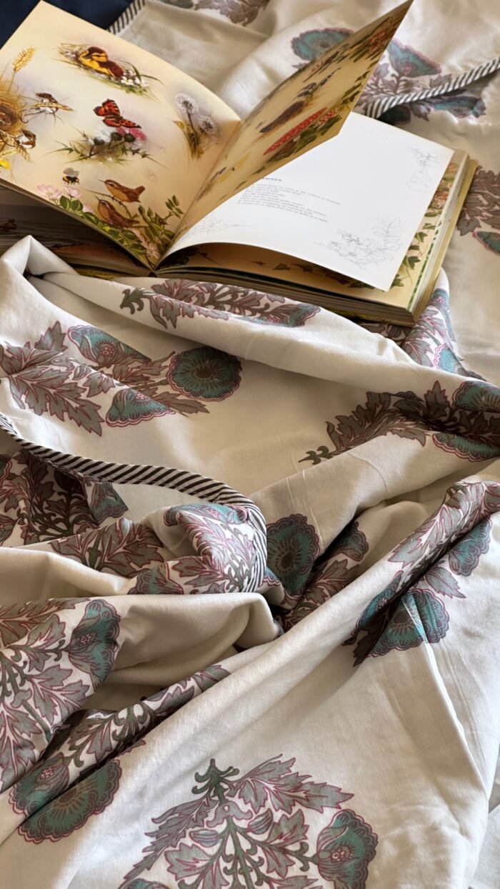 Handblocked Mul Cotton Dohar Single (Pair) - Image 2