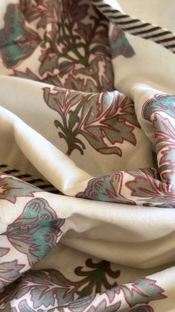 Handblocked Mul Cotton Dohar Single (Pair) - Image 6