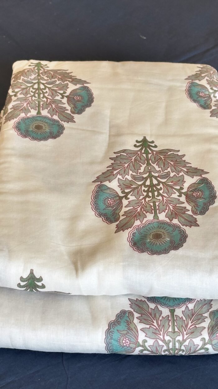 Handblocked Mul Cotton Dohar Single (Pair) - Image 3