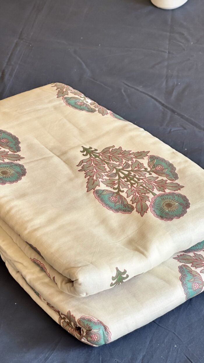 Handblocked Mul Cotton Dohar Single (Pair) - Image 4