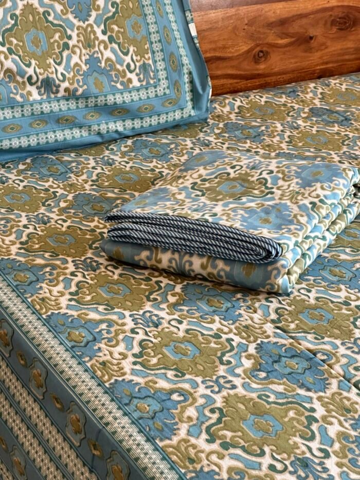 Blue Ikkat Bedding Set - Image 6