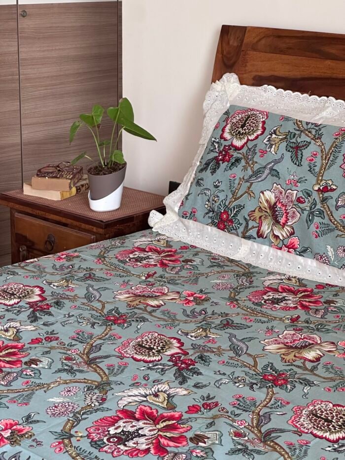 Nimai-Lace designed Pure Cotton Bedsheet Set - Image 1