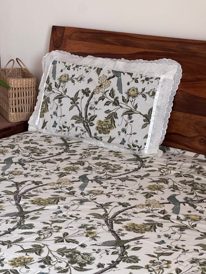img_1044 Nimai-Lace Designed Pure Cotton Bedsheet Set - Image 2