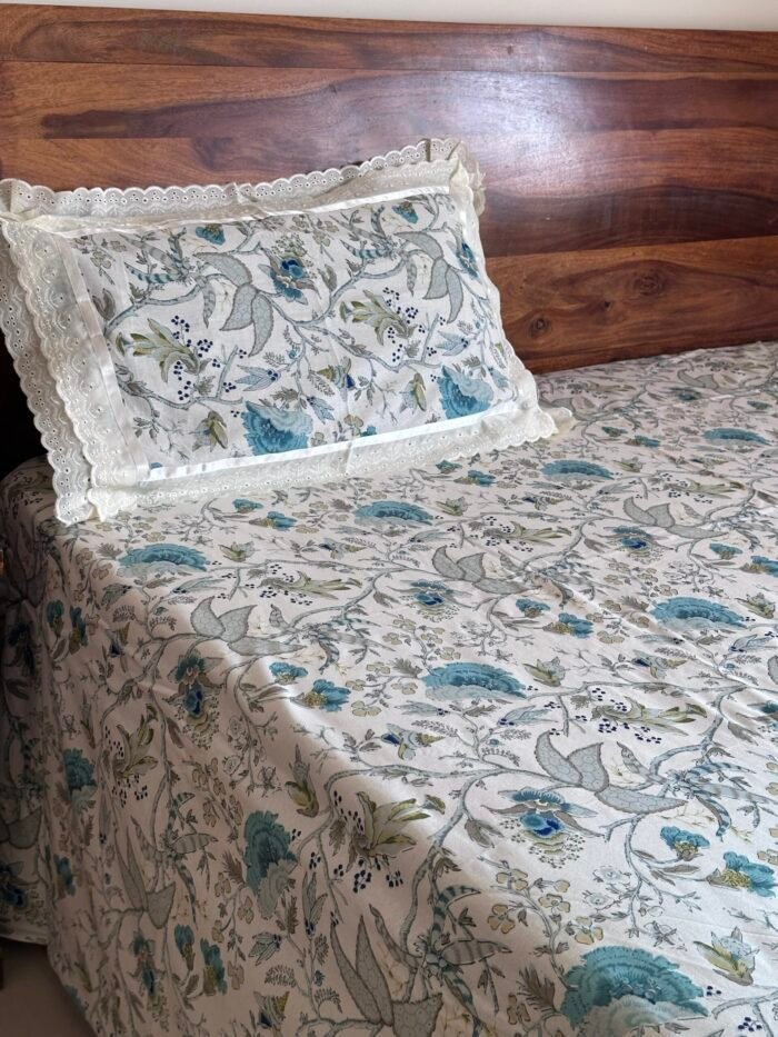 img_1055 Nimai-Lace Designed Pure Cotton Bedsheet Set - Image 1