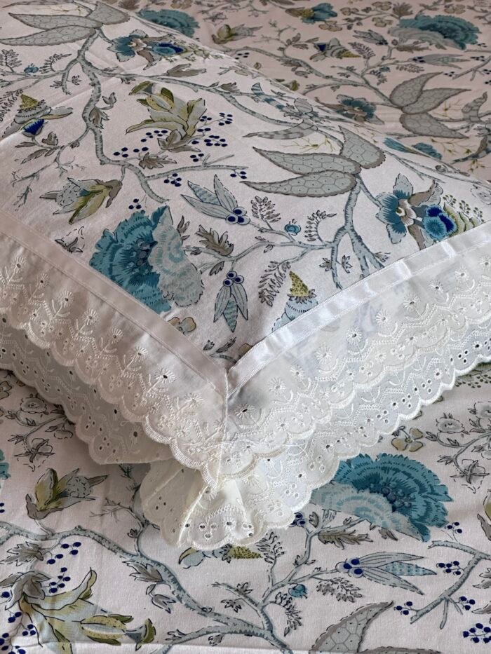 img_1057 Nimai-Lace Designed Pure Cotton Bedsheet Set - Image 4