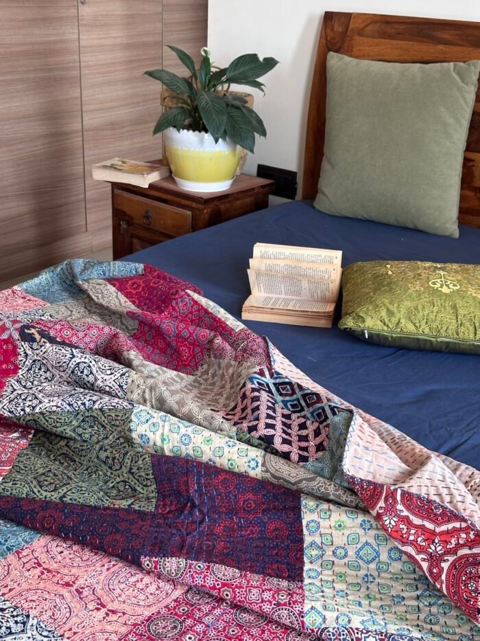 Patchwork Kantha Bedcover - Image 3