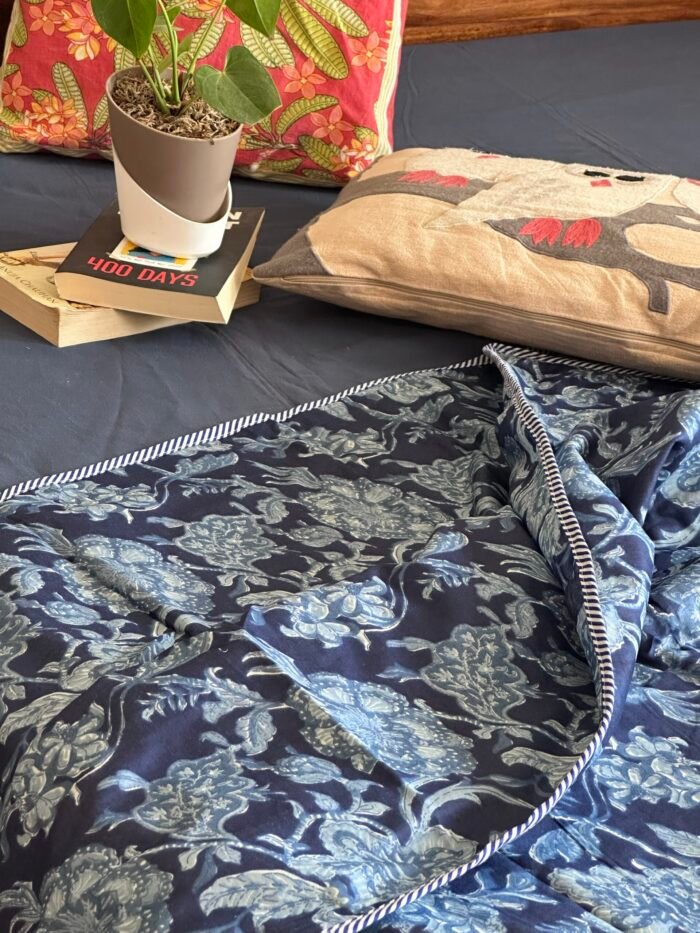 Indigo Phool Mul Cotton Dohar Single(Pair) - Image 6
