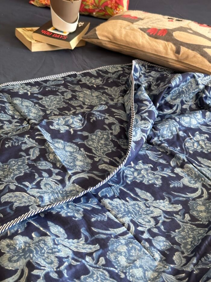Indigo Phool Mul Cotton Dohar Single(Pair) - Image 5