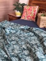 Green Carnation Mul Cotton Dohar Single(Pair)