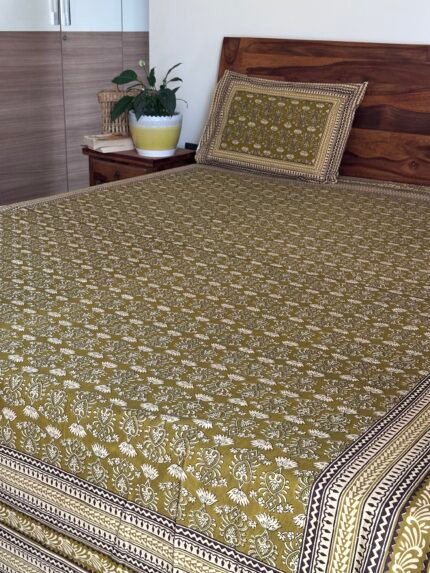 Kalamkari King Size Cotton Bedsheet
