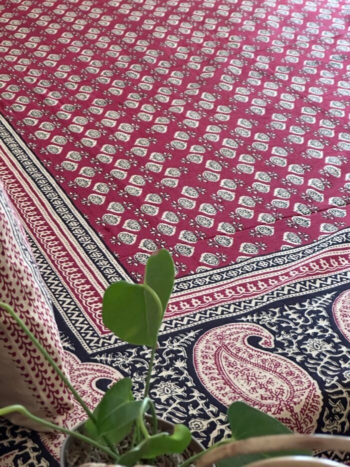 img_1566 Kalamkari King Size Cotton Bedsheet - Image 1