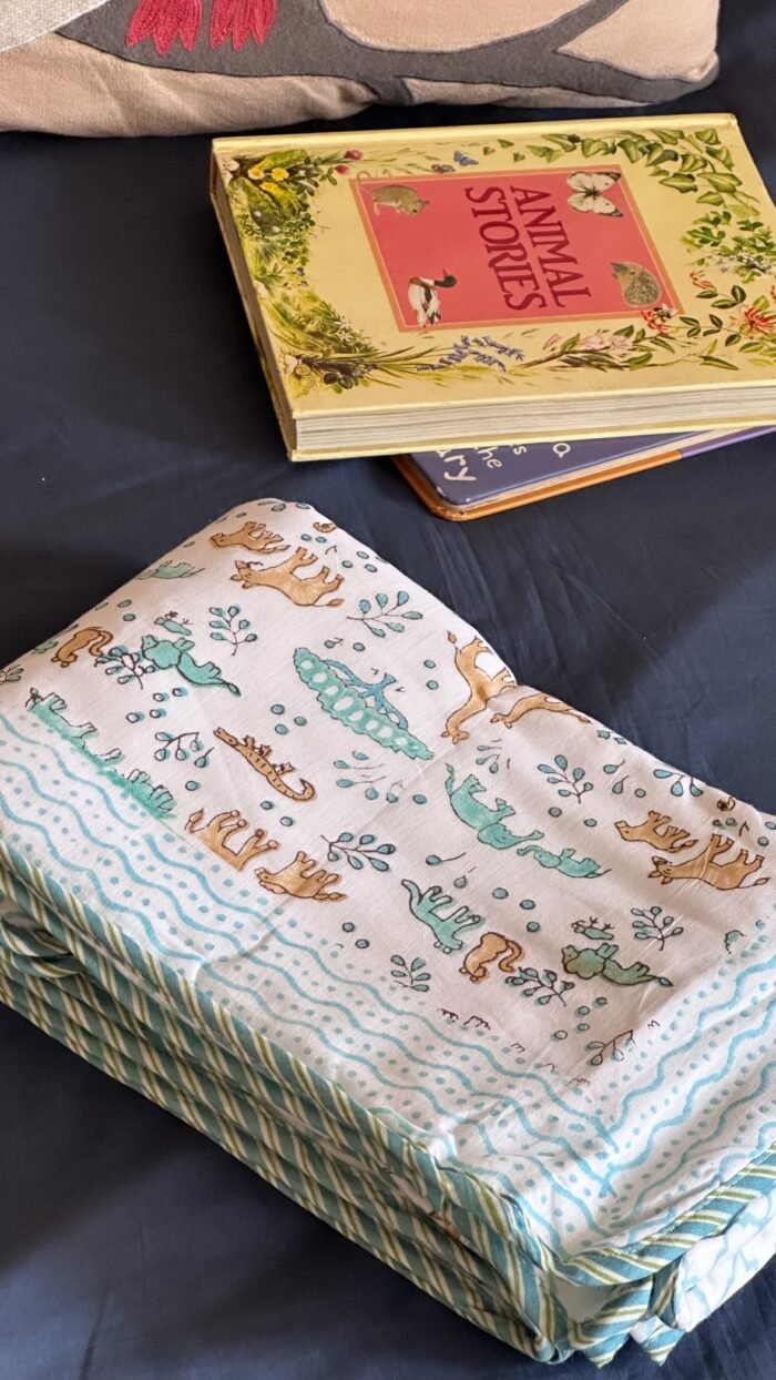Jungle Safari Handblocked Reversible Dohar - Image 6