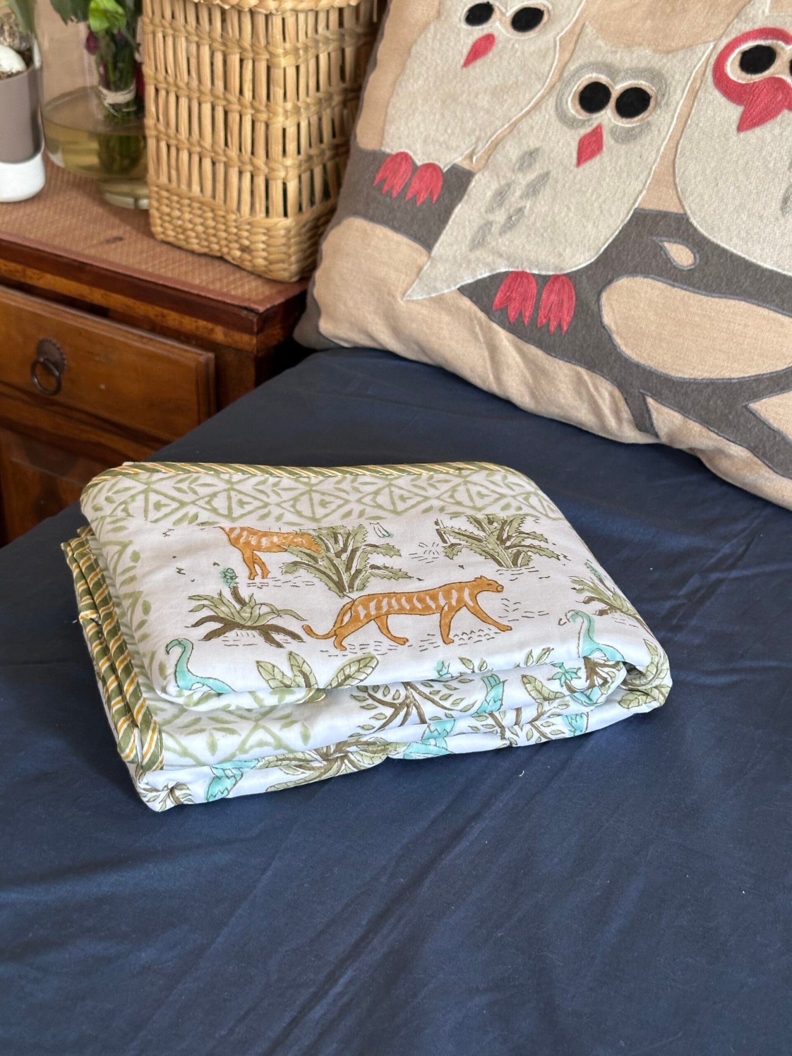 img_2371 Jungle Safari Handblocked Reversible Dohar - Image 1