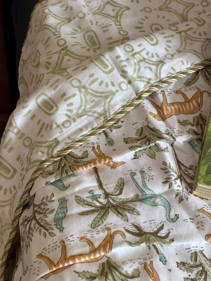 Jungle Safari Handblocked Reversible Dohar - Image 2