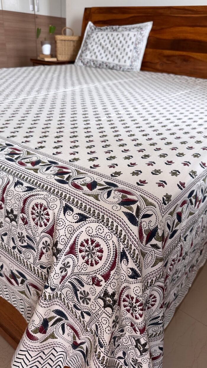 Rangoli Super King Size Cotton Bedsheet - Image 6