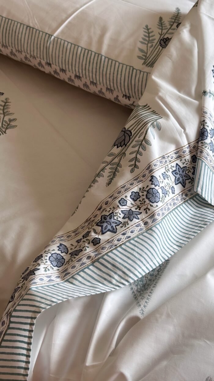 Blooming Blue Lotus Luxury Cotton Bedlinen - Image 5